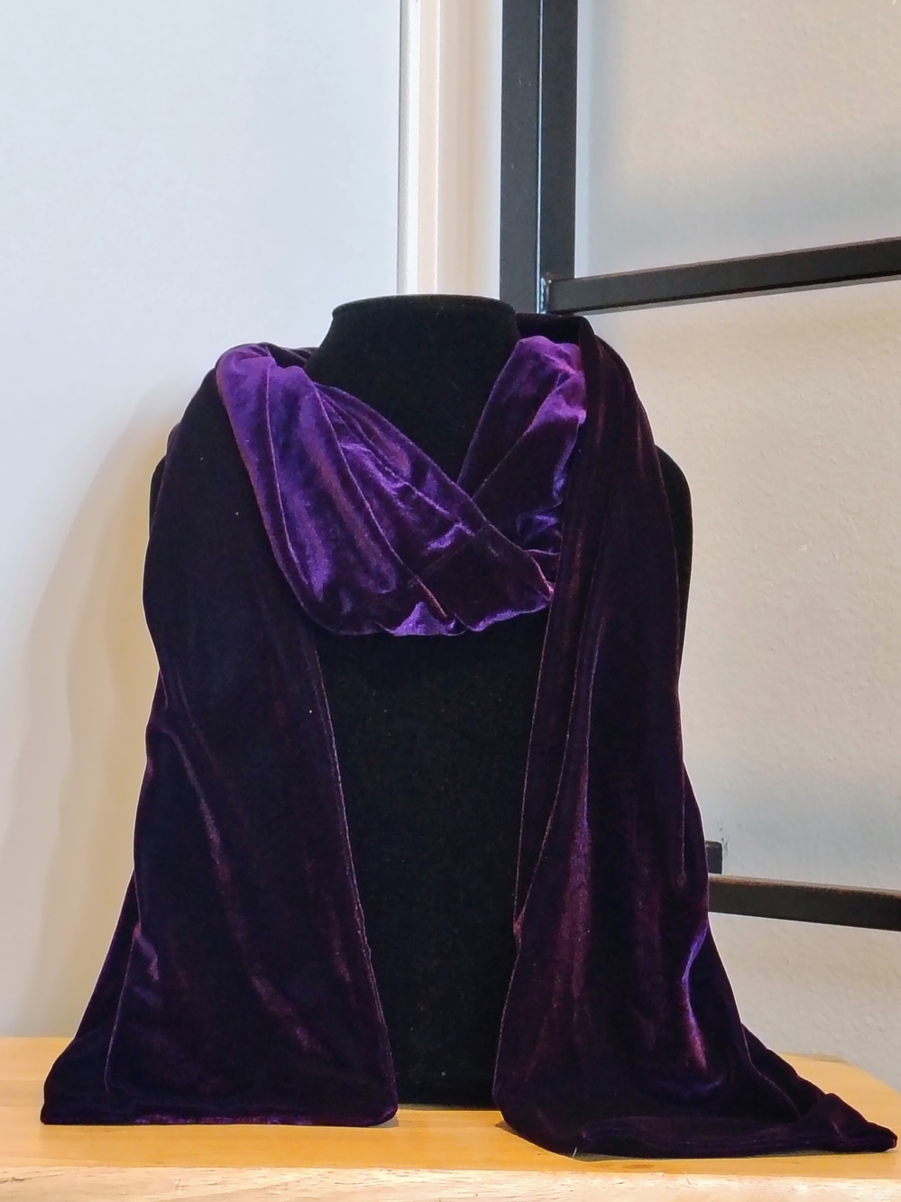 Velour Purple Scarf Wrap Size OS